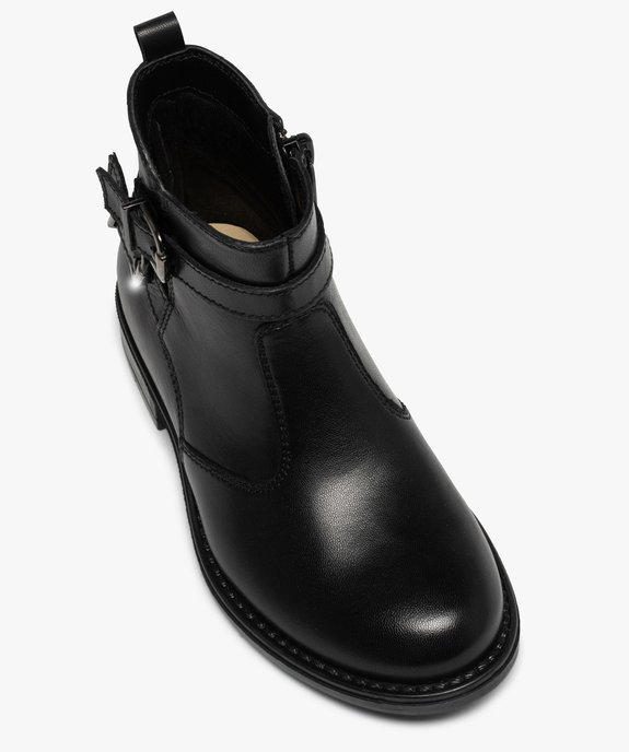 Boots fille dessus cuir uni à bride décorative vue5 - GEMO (ENFANT) - GEMO