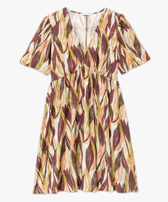 Robe imprimée à manches courtes femme vue4 - GEMO(FEMME PAP) - GEMO
