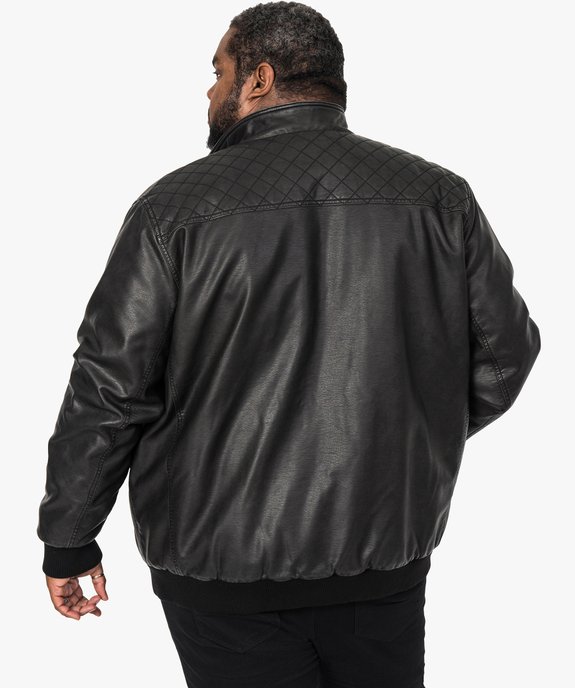 Blouson à doublure matelassé avec finitions côtelées vue3 - GEMO (G TAILLE) - GEMO