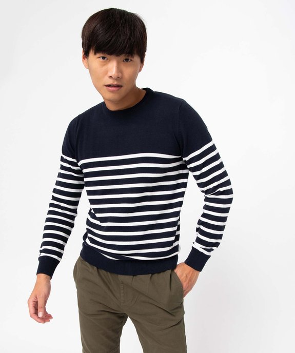 Pull homme à rayures vue1 - GEMO (HOMME) - GEMO