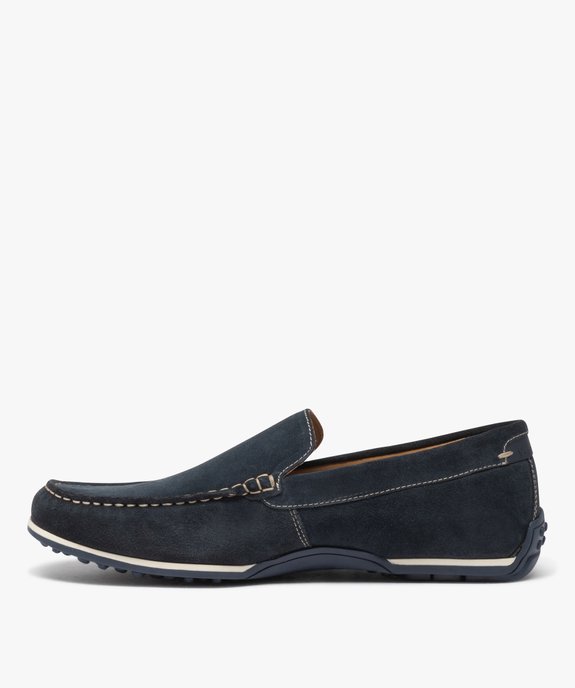 Mocassins homme unis en cuir suédé - Pierre Cardin D vue3 - PIERRE CARDIN D - GEMO