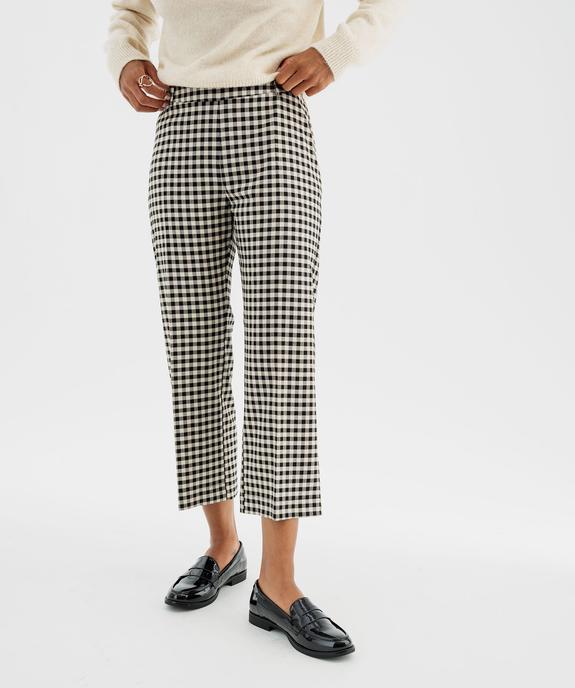 Pantalon à carreaux 7/8e femme vue2 - GEMO(FEMME PAP) - GEMO