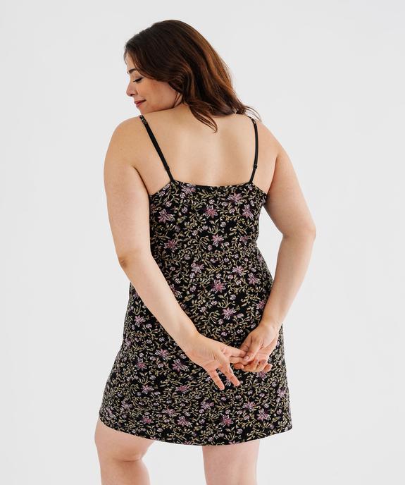 Nuisette à bretelles et col V en dentelle femme grande taille vue3 - GEMO 4G FEMME - GEMO