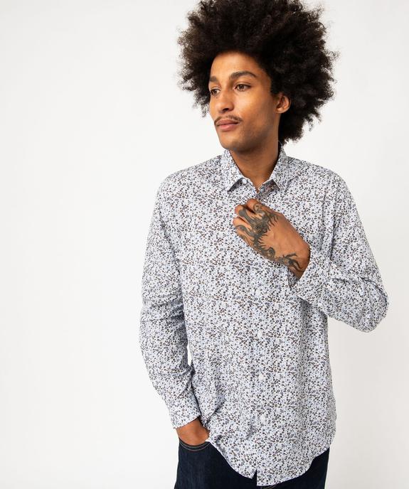 Chemise manches longues à fleurs homme vue2 - GEMO (HOMME) - GEMO