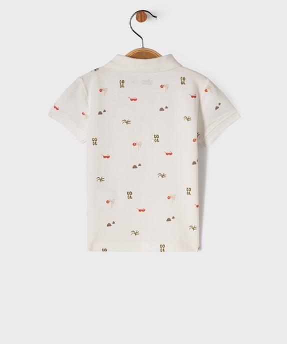 Polo manches courtes en maille piquée à motif bébé garçon vue3 - GEMO 4G BEBE - GEMO