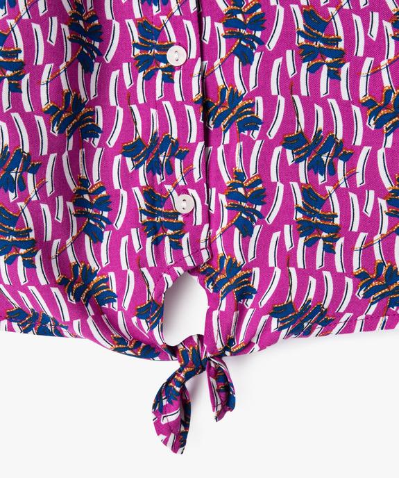 Chemise sans manches loose en viscose imprimée fille vue3 - GEMO 4G FILLE - GEMO