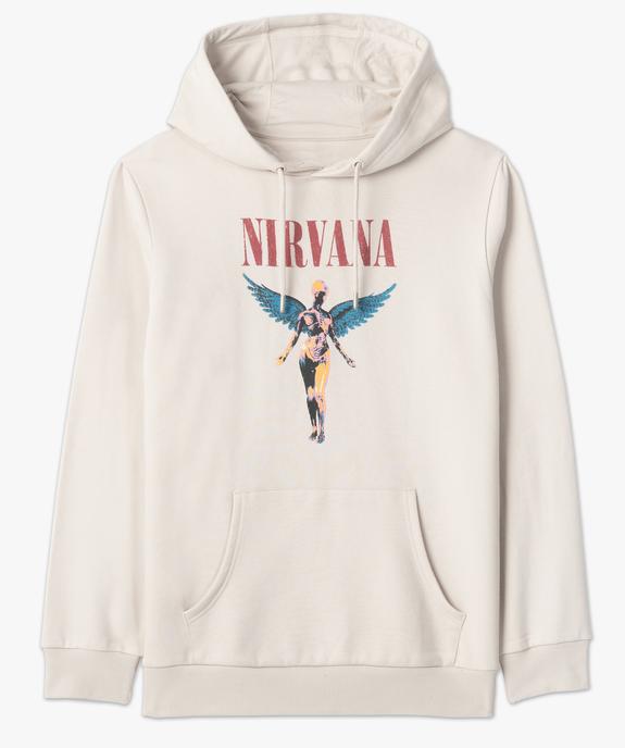 Sweat homme à capuche avec motif – Nirvana vue4 - NIRVANA - GEMO