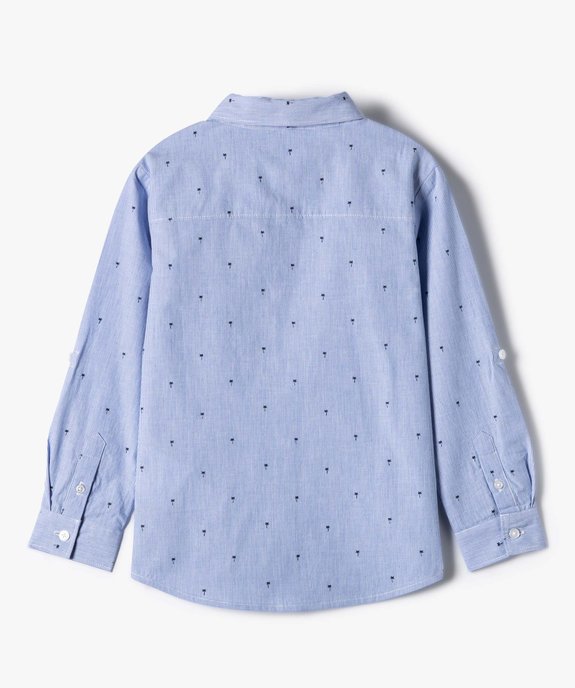 Chemise garçon rayée avec motifs palmiers et noeud papillon vue4 - GEMO (ENFANT) - GEMO