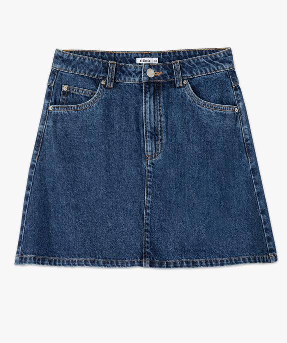 Jupe en jean courte coupe trapèze femme vue4 - GEMO 4G FEMME - GEMO