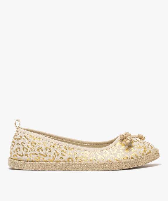 Ballerines en toile imprimée à semelle de corde femme vue2 - FOLLOW ME G4G - GEMO