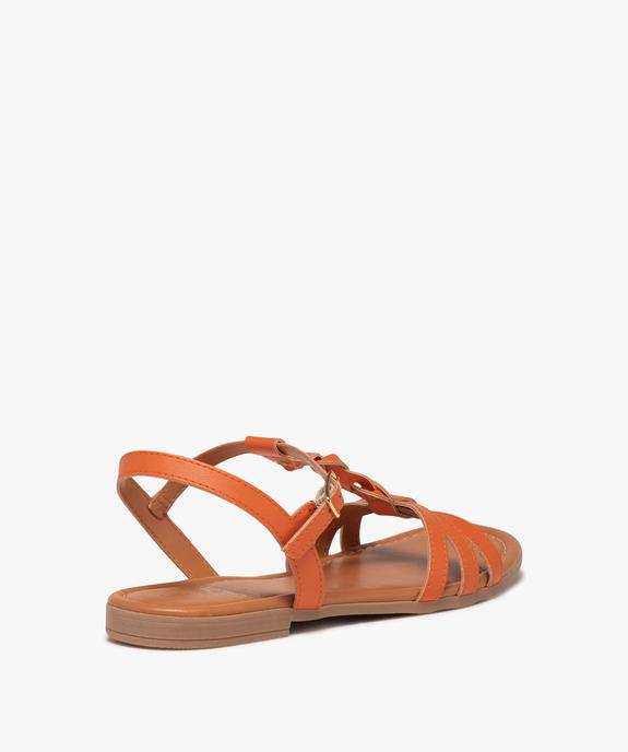 Sandales femme unies à talon plat avec bride centrale tressée vue5 - GEMO (CASUAL) - GEMO