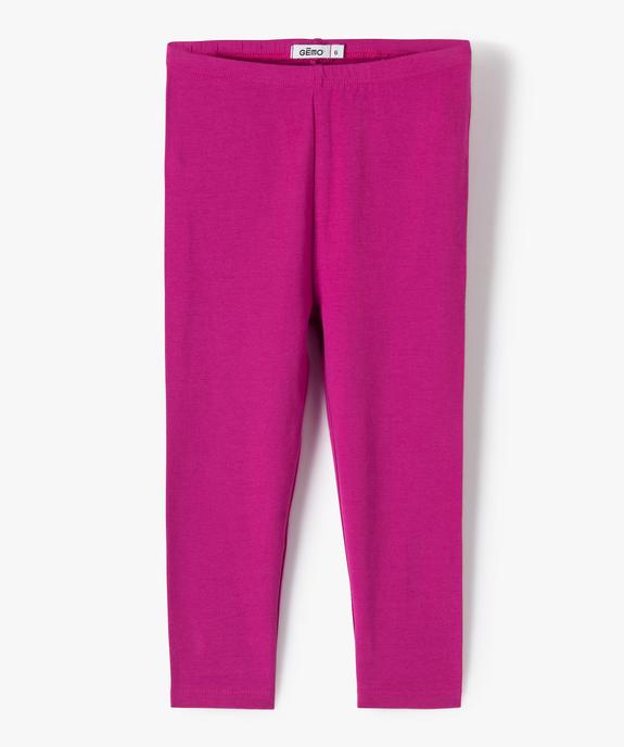 Legging 7/8ème uni à taille élastiquée fille vue1 - GEMO (ENFANT) - GEMO