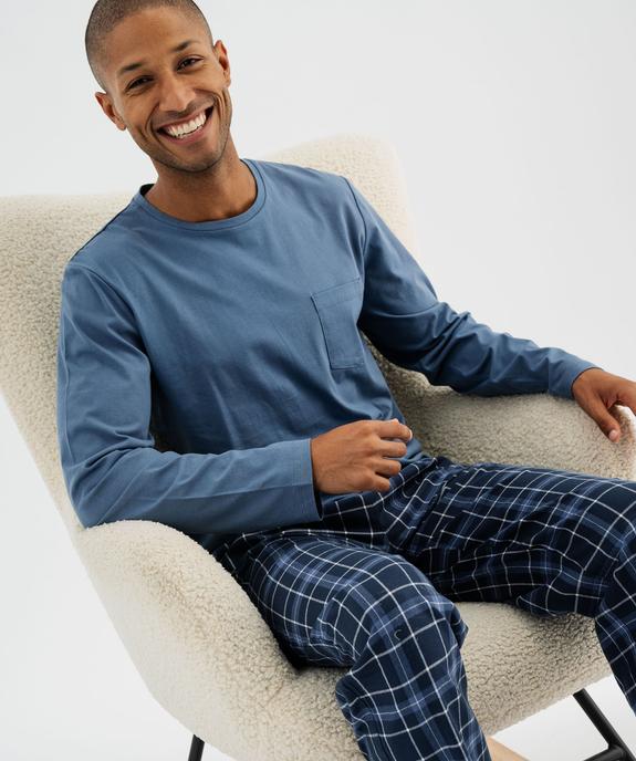 Pyjama avec pantalon à carreaux homme vue1 - GEMO(HOMWR HOM) - GEMO