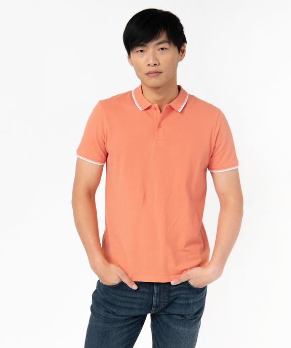 Polo à manches courtes et finitions fantaisie homme vue1 - GEMO 4G HOMME - GEMO