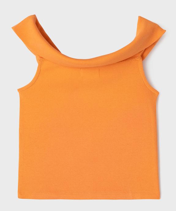 Tee-shirt sans manches à col bardot en maille côtelée fille vue5 - GEMO 4G FILLE - GEMO