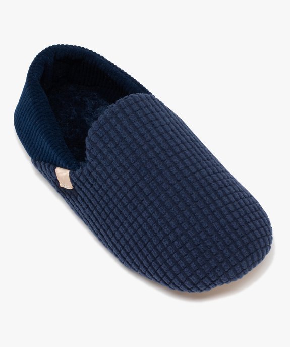 Chaussons homme pantoufles confort unis en velours vue5 - GEMO(HOMWR HOM) - GEMO