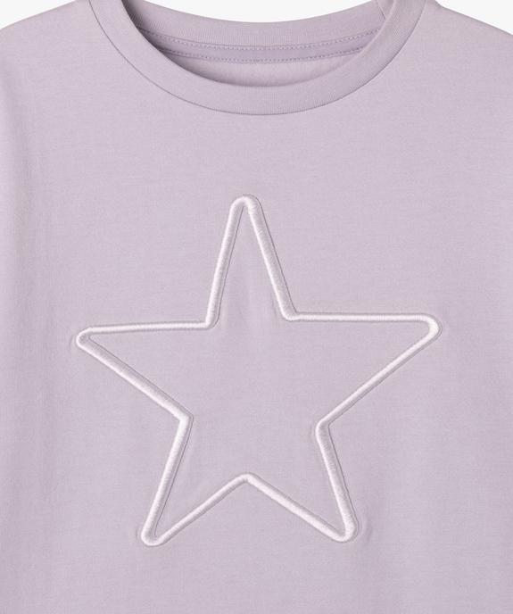 Sweat ample avec inscription brodée en relief fille vue2 - GEMO 4G FILLE - GEMO