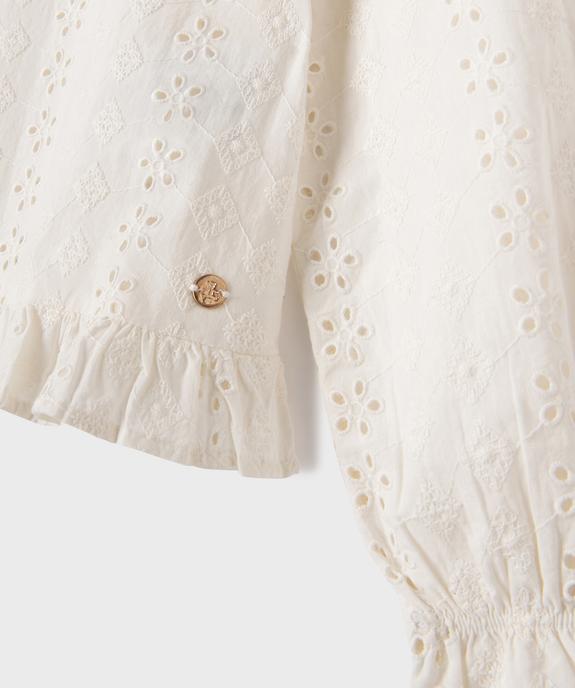 Chemise à volants avec broderie anglaise fille - LuluCastagnette vue2 - LULUCASTAGNETTE - GEMO
