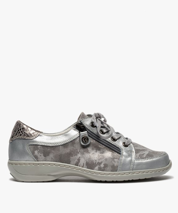 Derbies femme confort à lacets et zip dessus cuir vue2 - GEMO (CONFORT) - GEMO