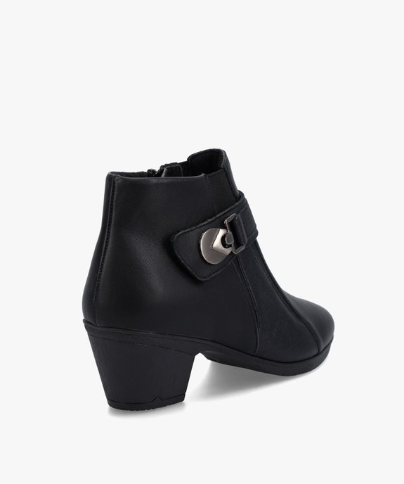 Boots femme confort unies à talon dessus cuir vue4 - GEMO (CONFORT) - GEMO