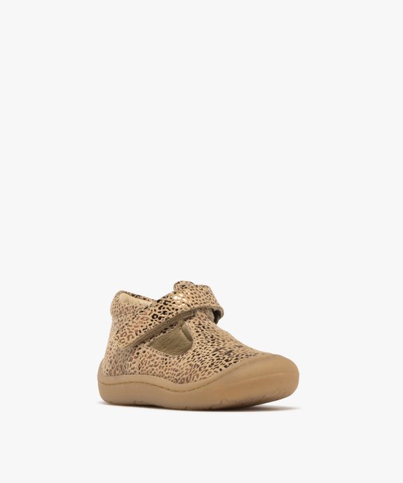 Chaussures premiers pas en cuir imprimé fermeture scratch bébé fille - NA! vue2 - NA! GEMO FOR GOOD - GEMO