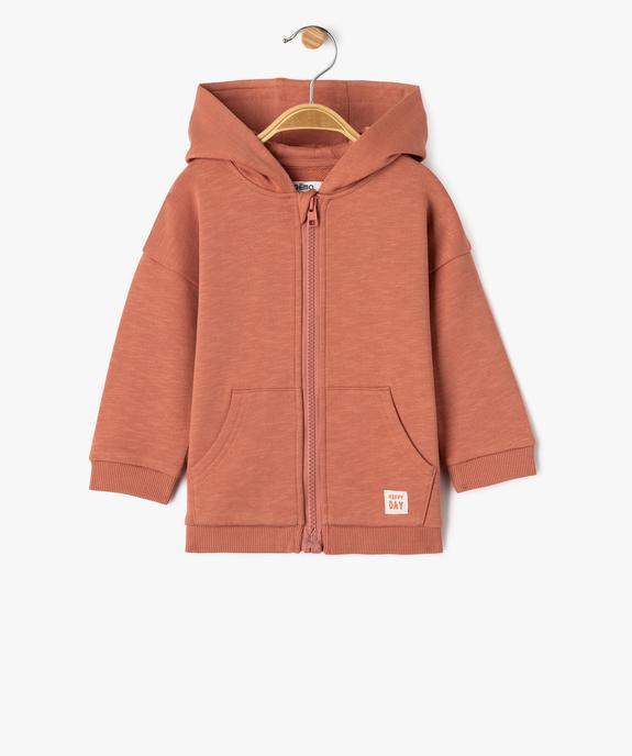 Sweat à capuche fermeture zippée bébé garçon vue1 - GEMO(BEBE DEBT) - GEMO