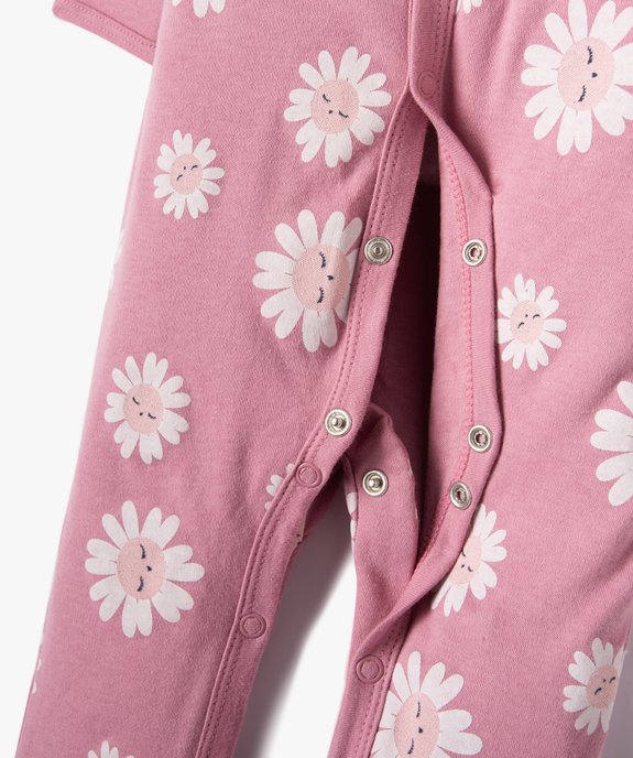 Pyjama bébé dors-bien à ouverture ventrale et imprimé fleuri vue2 - GEMO(BB COUCHE) - GEMO