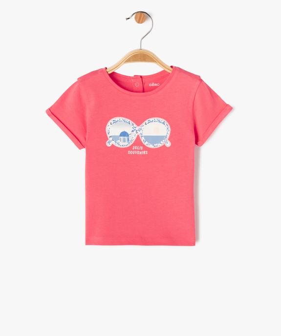 Tee-shirt à manches courtes à motif estival bébé fille vue1 - GEMO 4G BEBE - GEMO