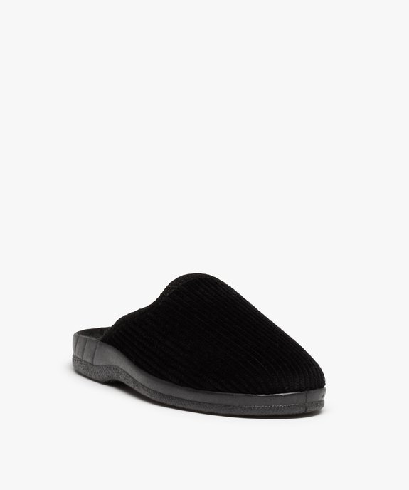 Chaussons homme mules en velours côtelé uni vue2 - GEMO(HOMWR HOM) - GEMO