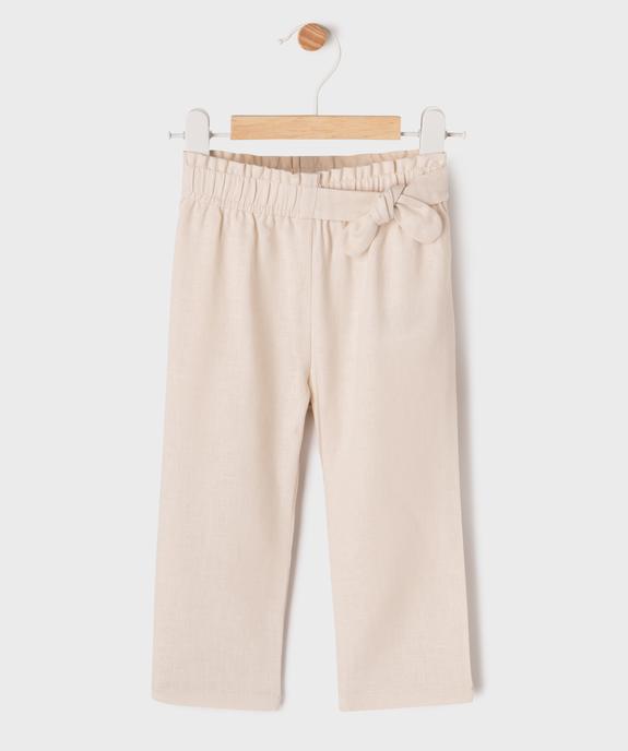 Pantalon léger 30% lin à taille élastiquée bébé fille vue2 - GEMO 4G BEBE - GEMO
