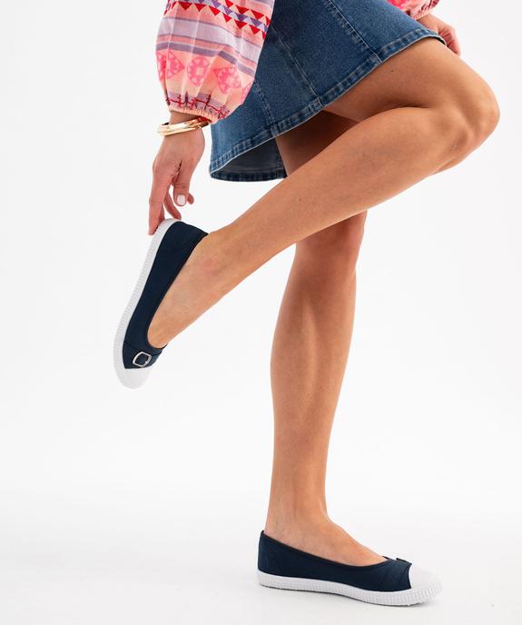 Ballerines en toile avec bout renforcé femme vue1 - FOLLOW ME - GEMO