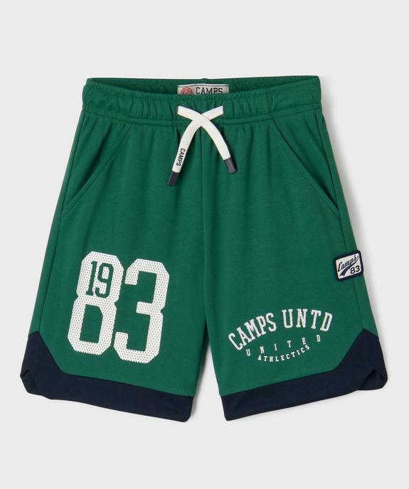 Bermuda de sport bicolore garçon - Camps United vue1 - CAMPS US - GEMO