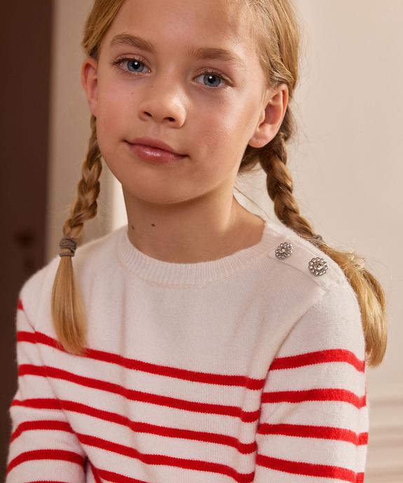 Pull rayé coupe courte fille - LuluCastagnette vue5 - LULUCASTAGNETTE - GEMO