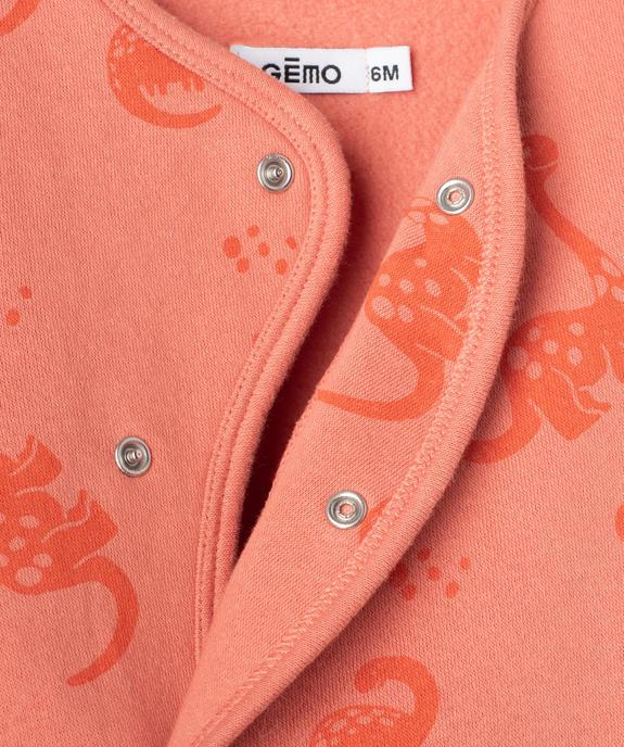 Pyjama bébé dors-bien en jersey molletonné avec ouverture ventrale vue2 - GEMO(BB COUCHE) - GEMO