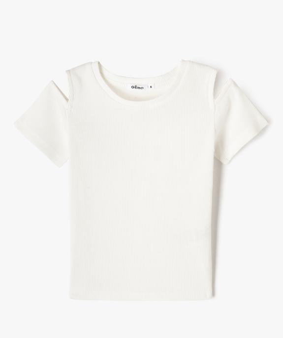 Tee-shirt à manches courtes avec épaules dénudées fille vue1 - GEMO (ENFANT) - GEMO