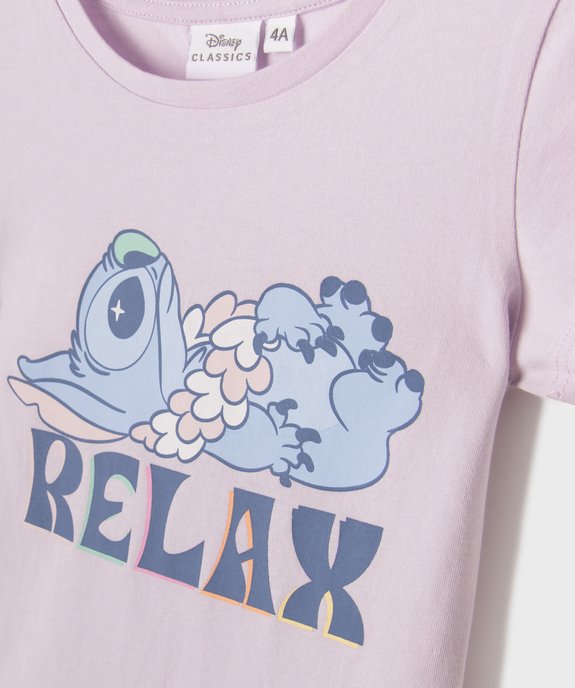Tee-shirt manches courtes avec motif Stitch fille - Disney vue2 - LILO & STITCH - GEMO