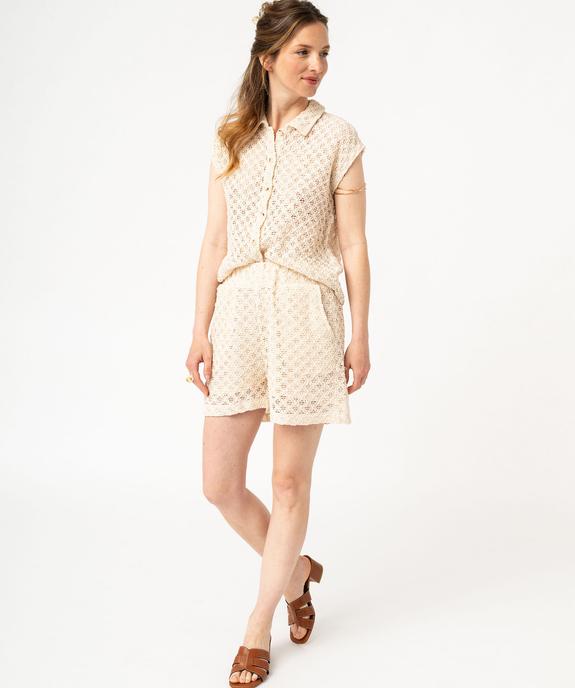 Chemise sans manches en maille ajourée femme vue5 - GEMO(FEMME PAP) - GEMO