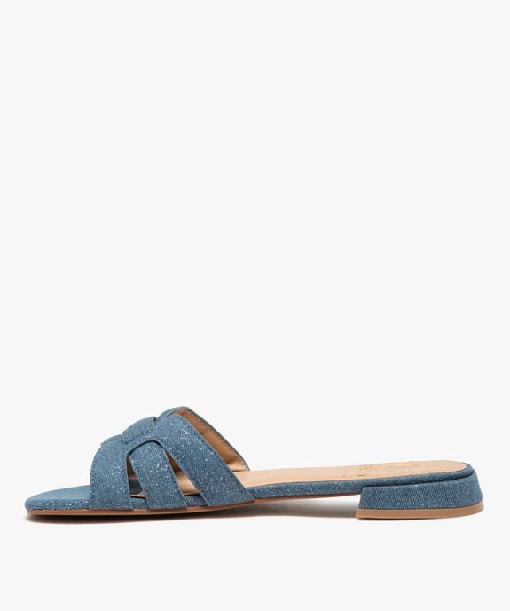 Mules femme à talon plat unies et à paillettes style denim vue3 - GEMO (CASUAL) - GEMO
