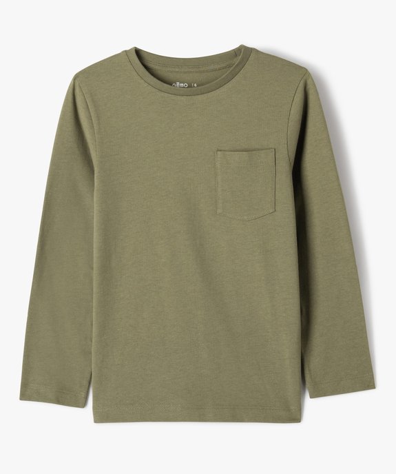 Tee-shirt à manches longues avec poche poitrine garçon vue2 - GEMO 4G GARCON - GEMO