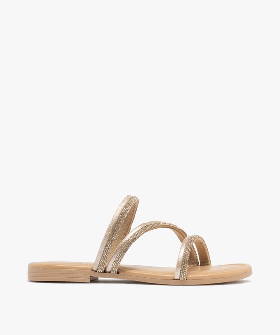 Mules fille à brides tubulaires pailletées et à strass vue1 - GEMO (ENFANT) - GEMO