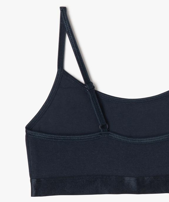 Brassière en maille côtelée à fines bretelles fille vue2 - GEMO 4G FILLE - GEMO