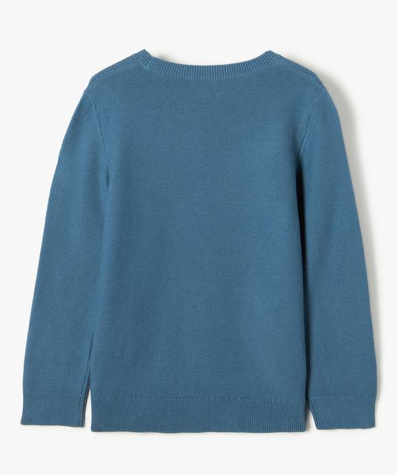 Pull en coton à col rond garçon vue3 - GEMO (ENFANT) - GEMO