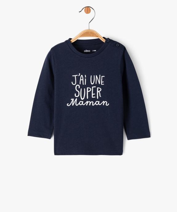 Tee-shirt manches longues à message fantaisie bébé garçon vue1 - GEMO(BEBE DEBT) - GEMO