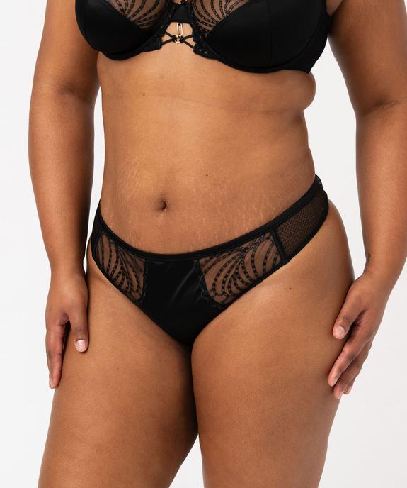 String en microfibre et dentelle femme grande taille vue1 - GEMO(HOMWR FEM) - GEMO