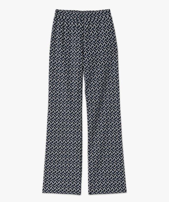 Pantalon large en maille à motifs graphiques femme vue4 - GEMO(FEMME PAP) - GEMO