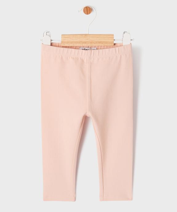 Legging uni en maille résistante bébé fille vue3 - GEMO(BEBE DEBT) - GEMO