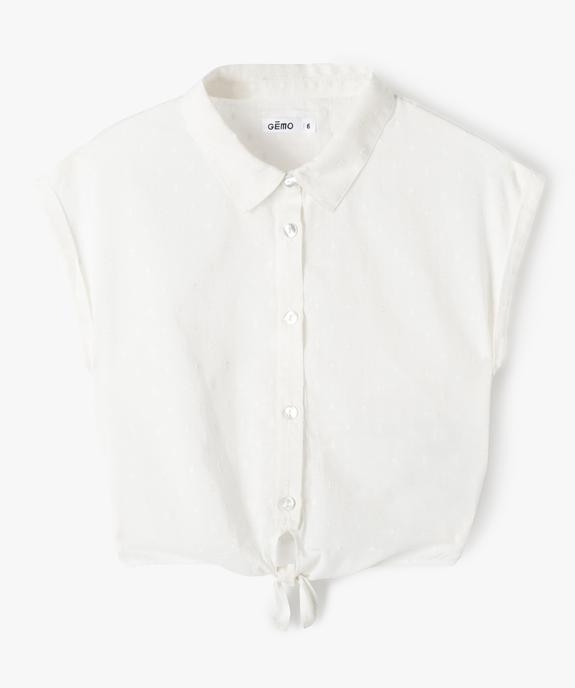 Chemise sans manches loose en coton plumetis fille vue3 - GEMO (ENFANT) - GEMO