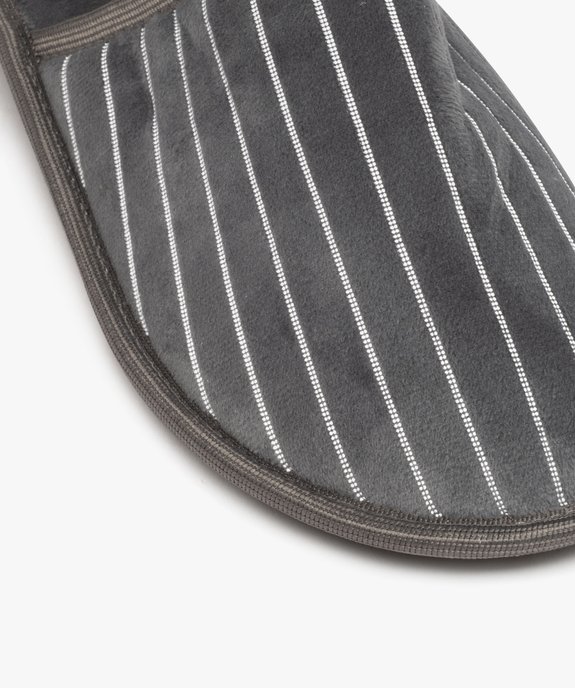 Chaussons homme mules d'intérieur en velours rayé vue6 - GEMO(HOMWR HOM) - GEMO