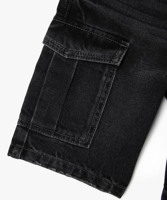 Bermuda en denim coupe large avec taille ajustable garçon vue3 - GEMO (ENFANT) - GEMO