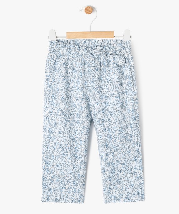 Pantalon imprimé en popeline de coton bébé fille vue1 - GEMO(BEBE DEBT) - GEMO